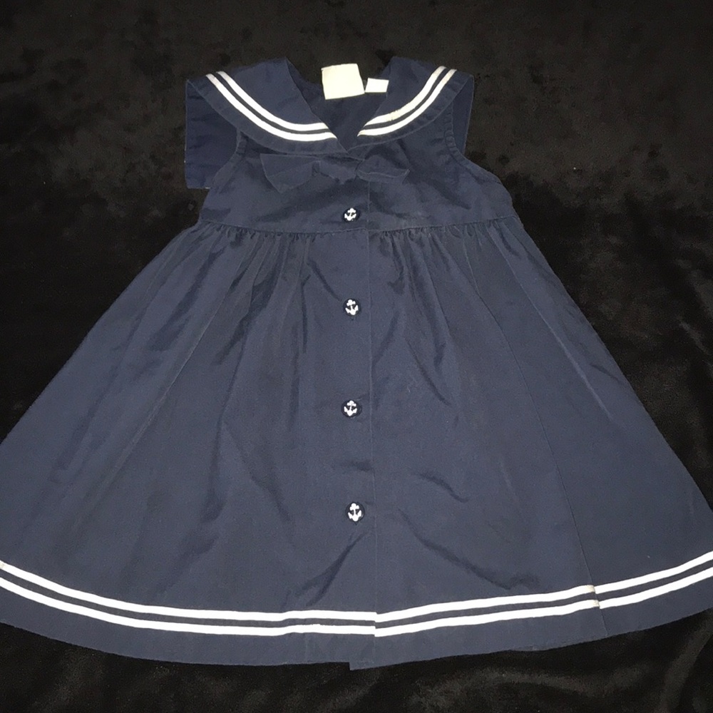 Sailor collar Baby dress 24 months Navy Blue